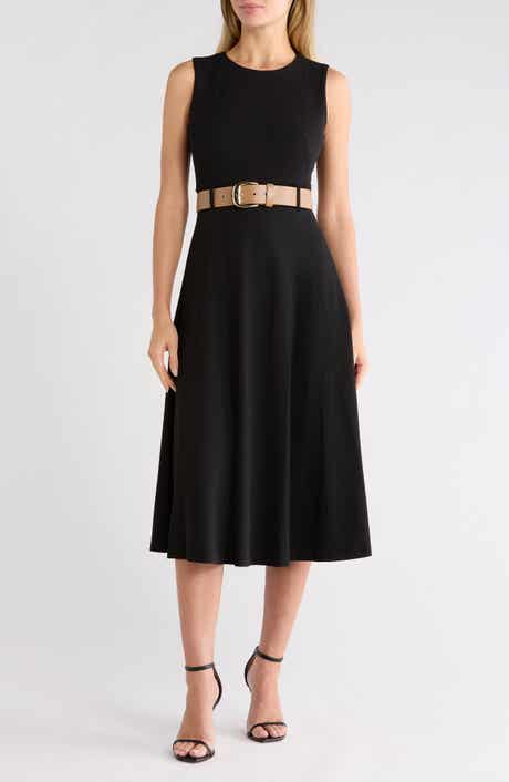 Scuba Knit Sheath Midi Dress