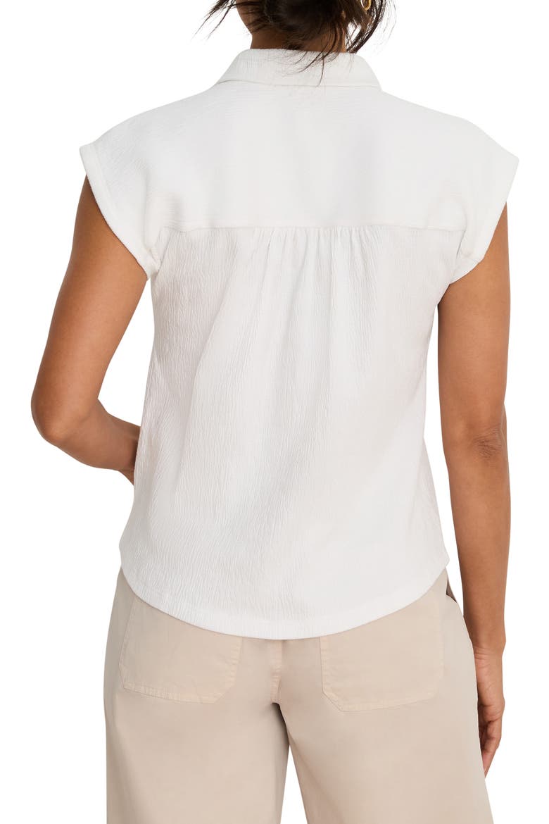 Coastal Crinkle Cotton Blend Top, Alternate, color, PAPER WHITE