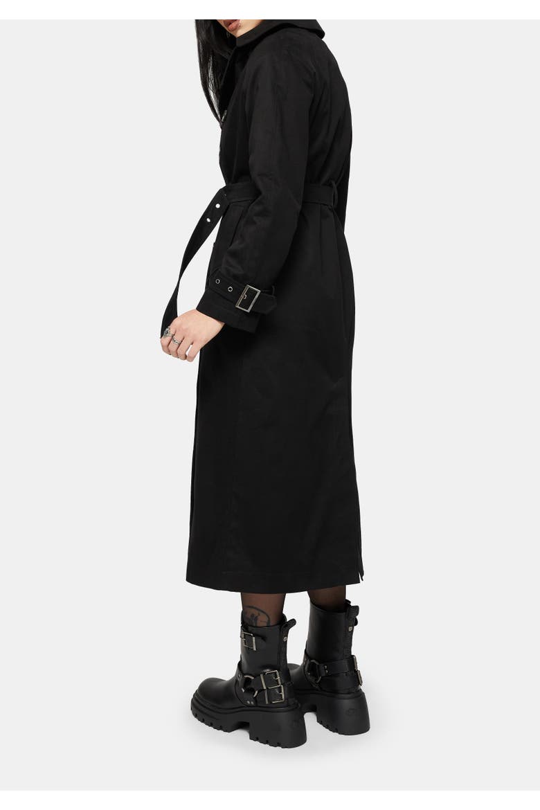Poe Embroidered Trench Coat, Alternate, color, Black