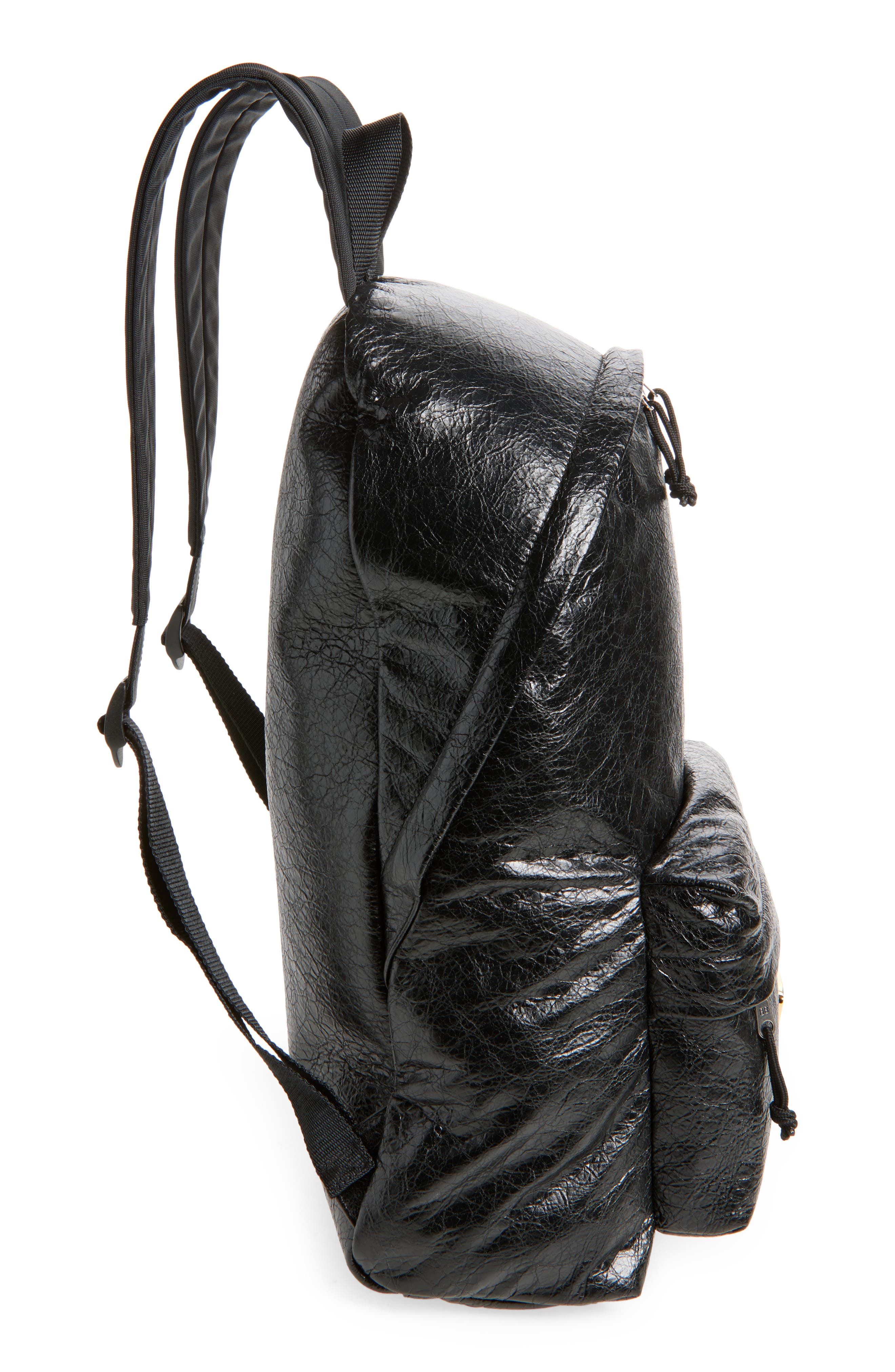 Balenciaga x Automobili Lamborghini Explorer Leather Backpack, Alternate, color, 1000 Black