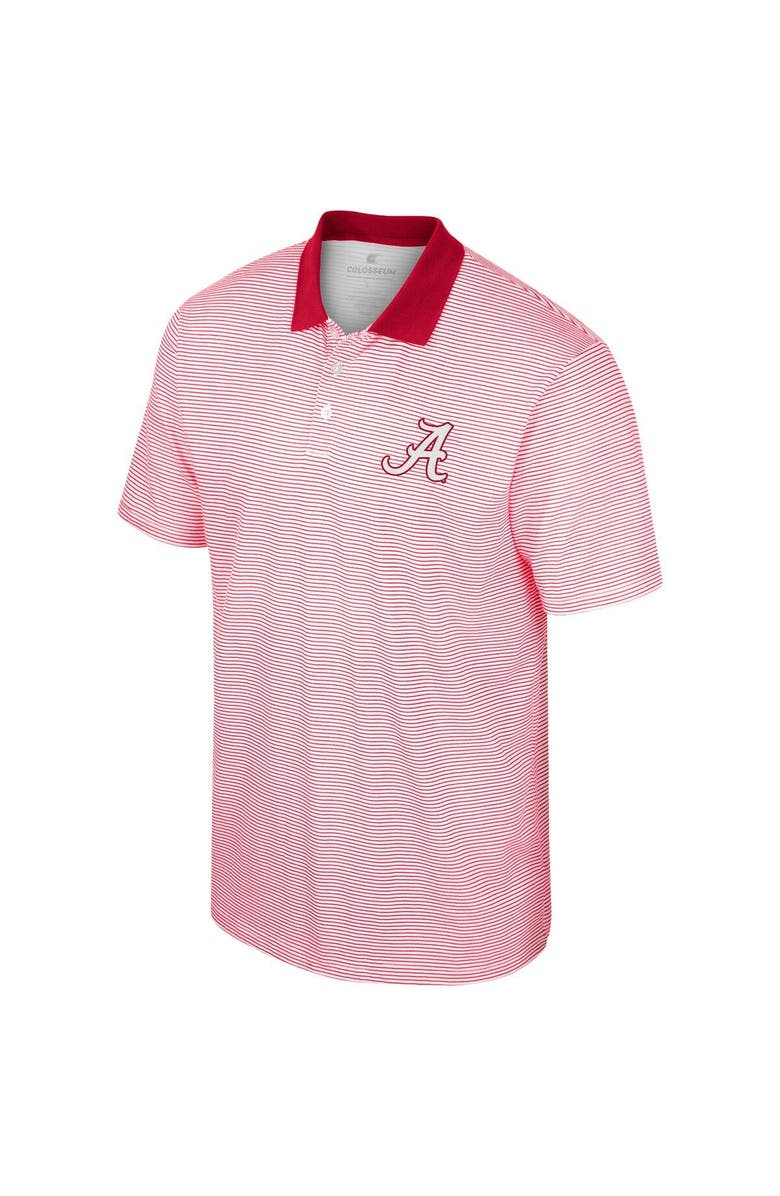 COLOSSEUM Men's Colosseum White/Crimson Alabama Crimson Tide Print Stripe Polo, Alternate, color, 