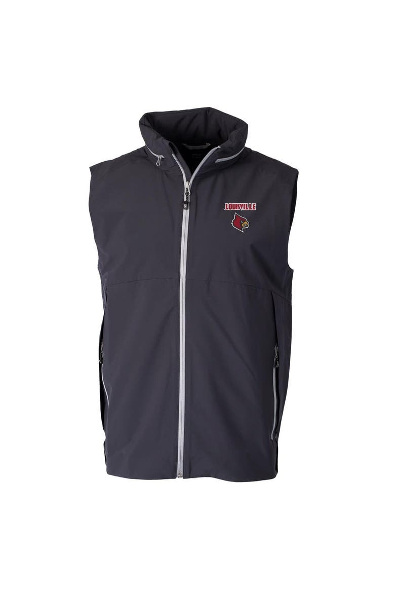 Men's Cutter & Buck Charcoal Louisville Cardinals Vapor Full-Zip Vest, Main, color, Charcoal