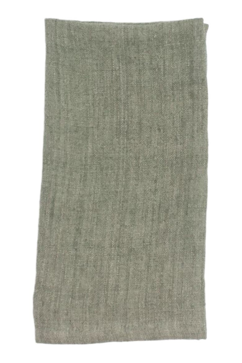 Stone Washed Linen Dinner Napkins - Set of 4, Main, color, Sage