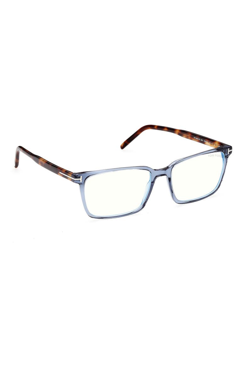 55mm Rectangular Blue Light Blocking Glasses, Alternate, color, SHINY BLUE
