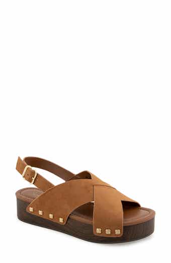 Splendid Quandry Woodgrain Platform Slingback Sandal