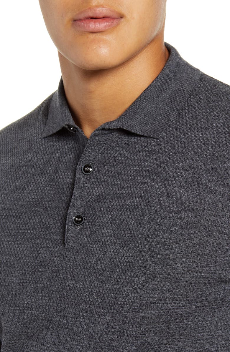 Brax Pierre Honeycomb Merino Wool Long Sleeve Polo, Alternate, color, 