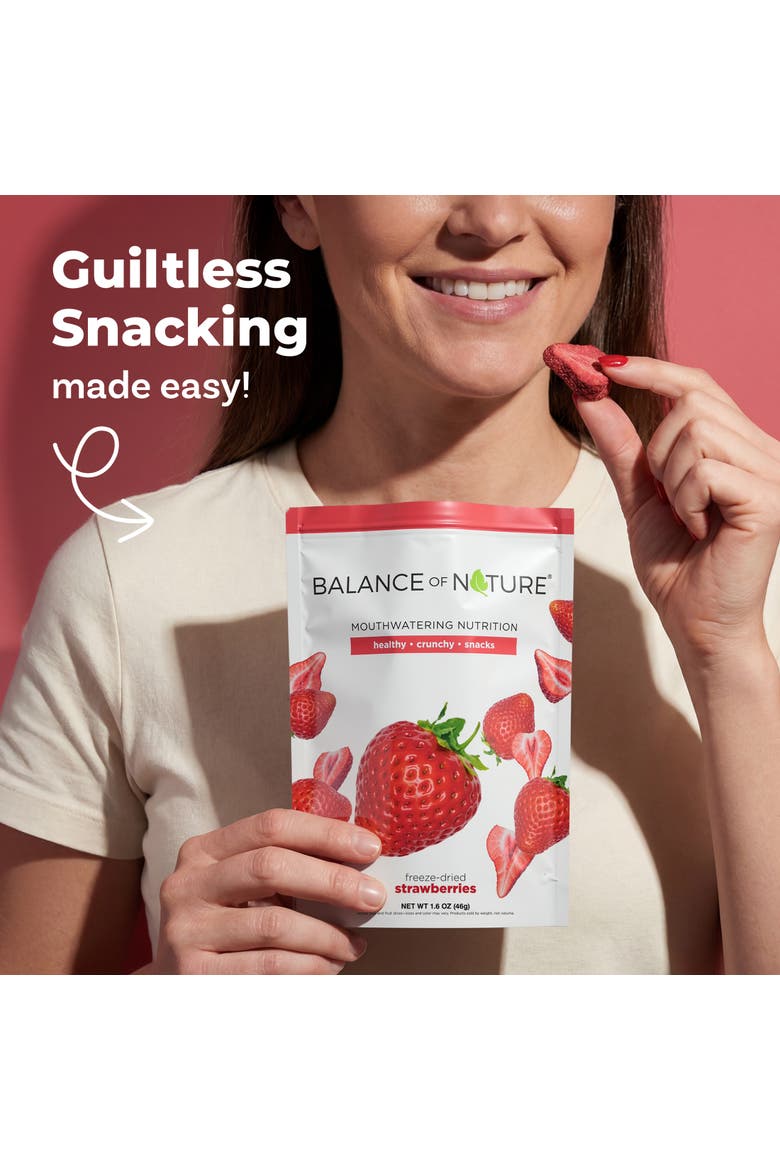 Freeze Dried Strawberry Slices Real Fruit Snack Five Pack, Alternate, color, None