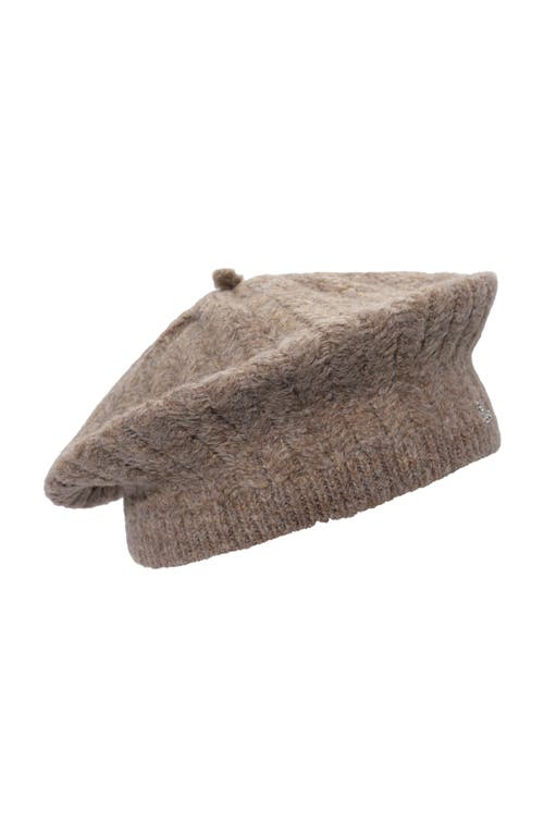 Lauren Ralplh Lauren Herringbone Knit Beret In Brown