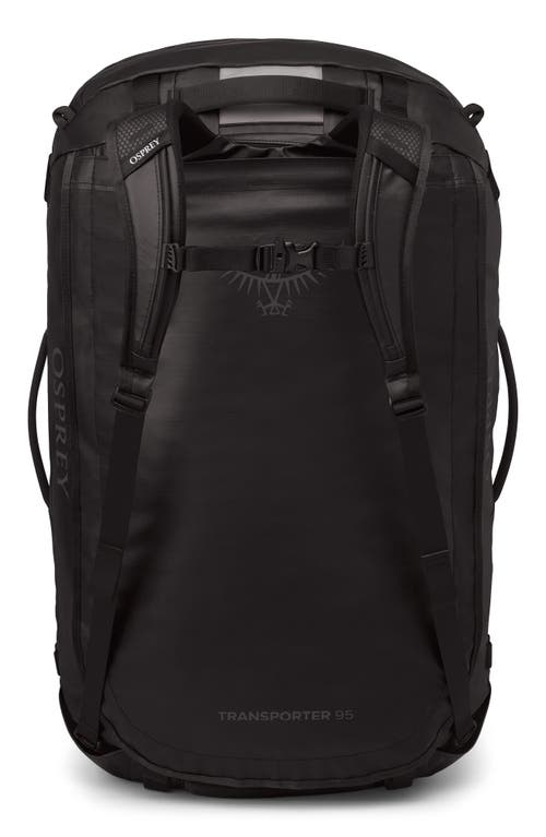 Osprey Transporter® 95-liter Water Resistant Duffle Backpack In Raven Black/black