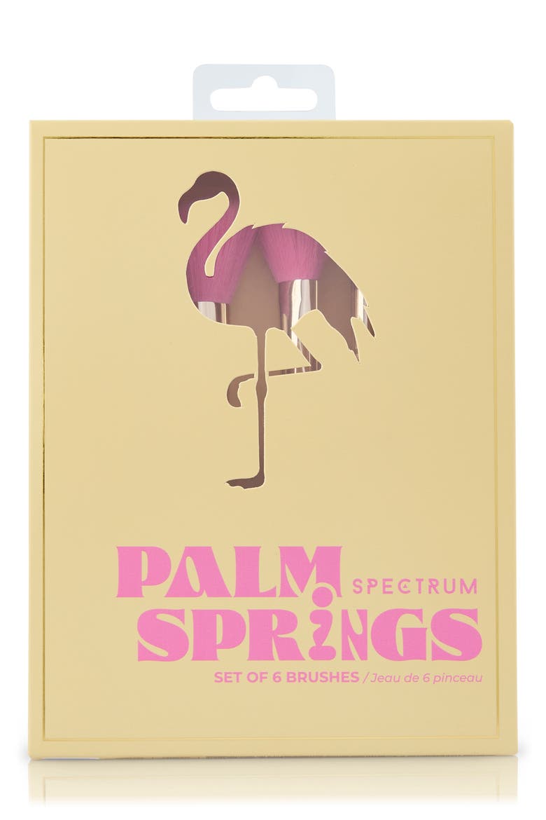 Palm Springs 6-Piece Makeup Brush Set, Alternate, color, YELLOW