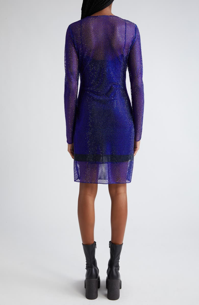 Stella McCartney Hotfix Long Sleeve Crystal Mesh Dress, Alternate, color,
