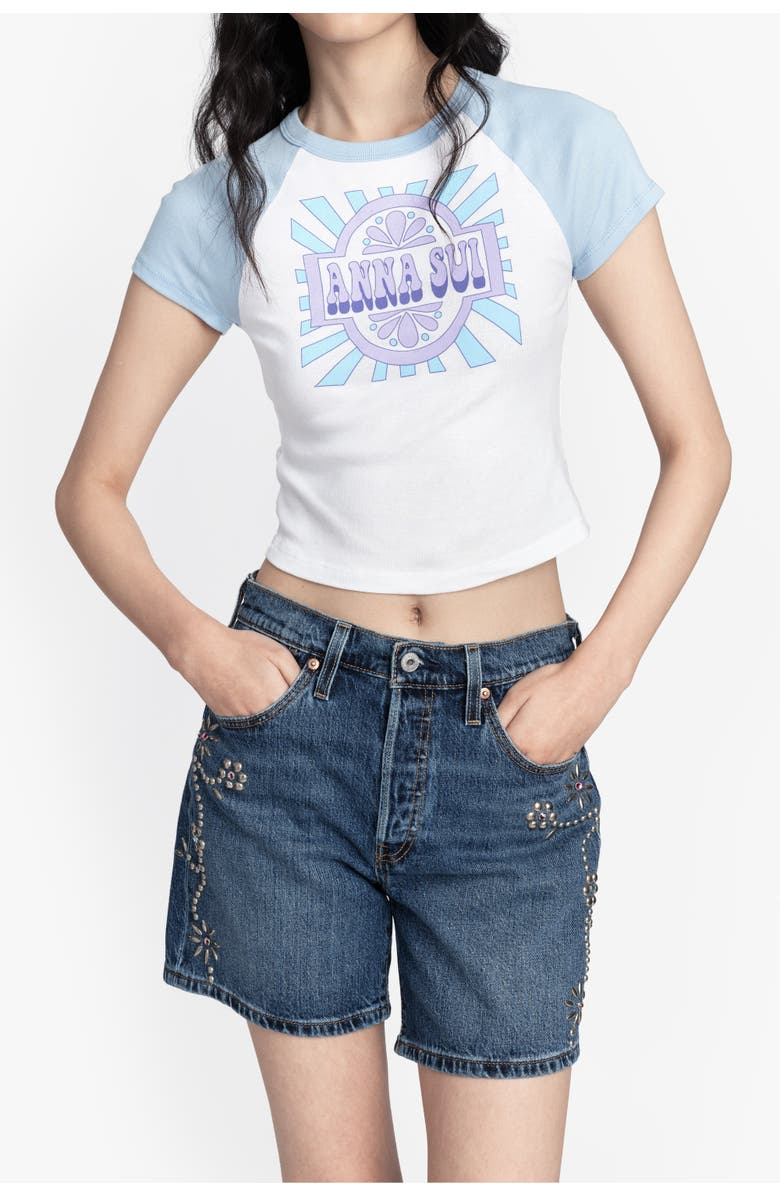 Anna Sui Spring 26 Invitation Baby Tee, Alternate, color, Baby Blue