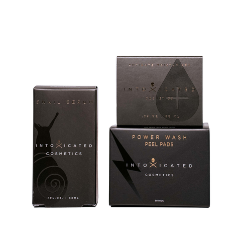 Hydration Bundle (Snail Serum, Power Wash Peel Pads, Antidote Moisturizer) | Hydrating & Anti-Aging Skincare Treatment with Vegan Snail Venom Peptide & Vegan Snail Mucin, Glycolic AHA Pads, & Fine Line Daily Moisturizer