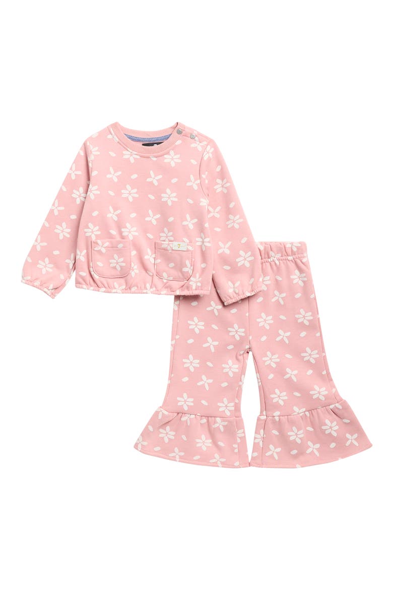 Kids' Fleece Flare Pant Set, Main, color, DUSTY ROSE