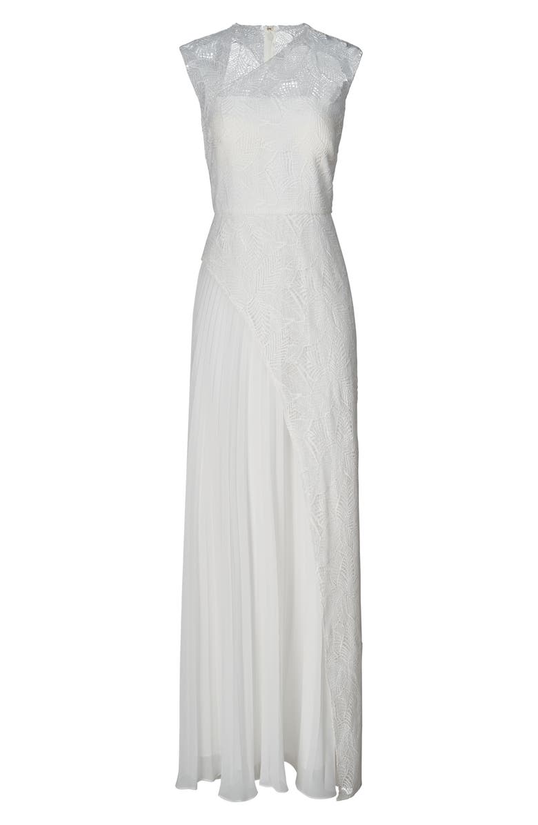 Kay Unger Dianna Lace Pleated Gown, Alternate, color,