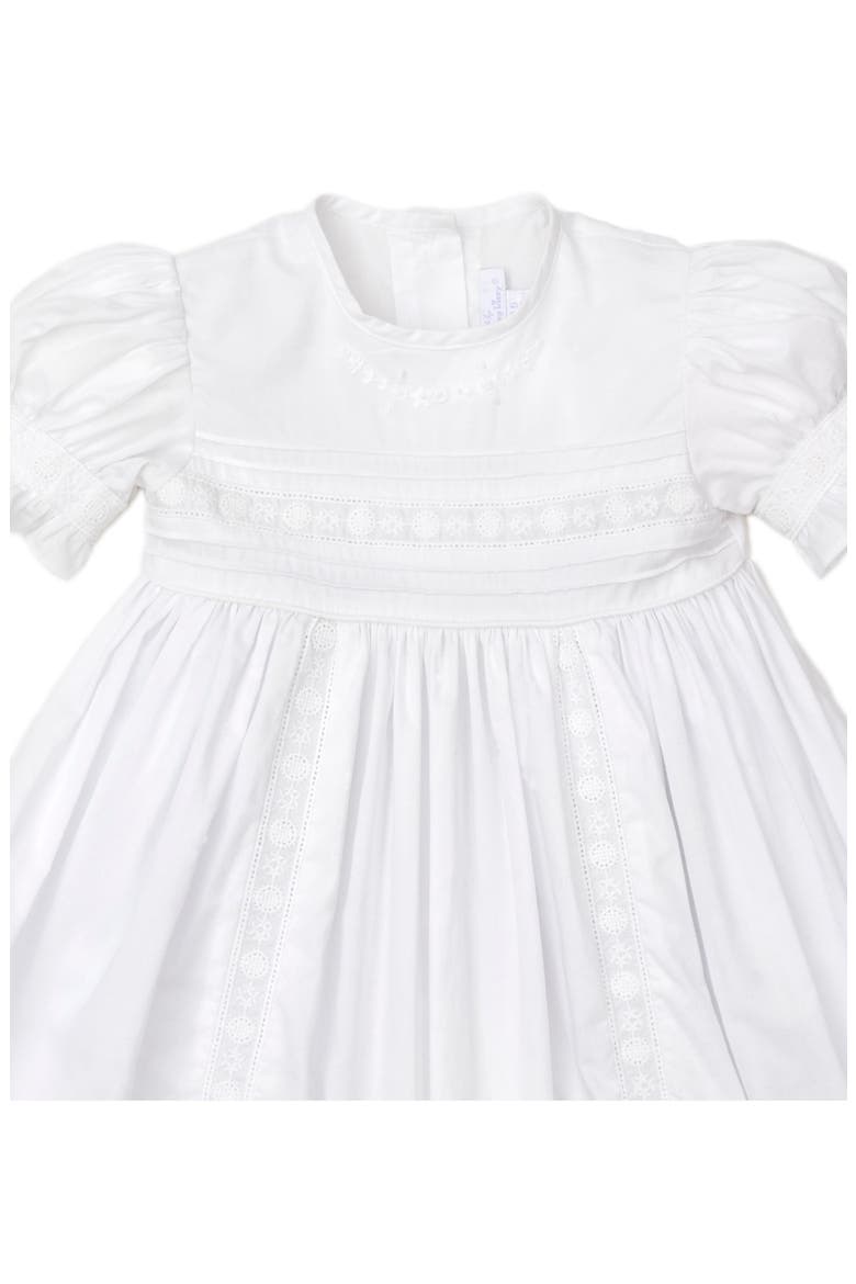 New Nicole Embroidered Cotton Christening Gown & Bonnet, Alternate, color, WHITE