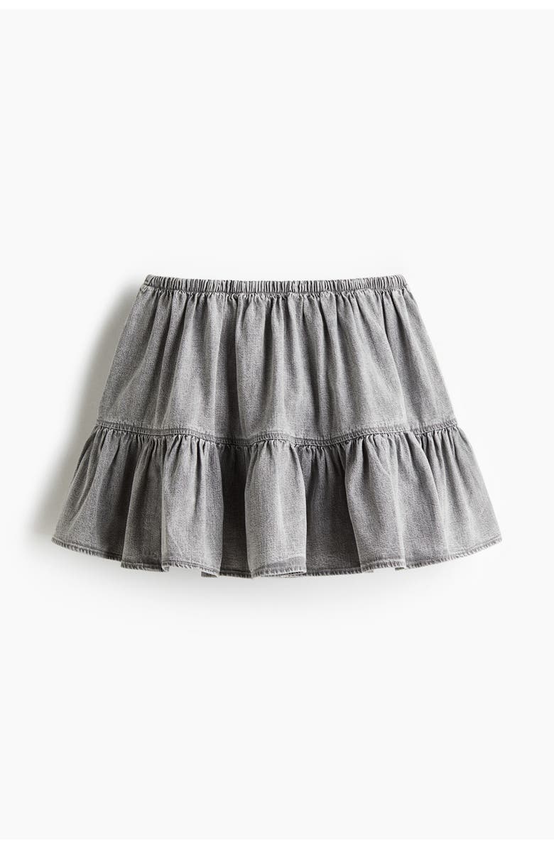 H&M Flounced Mini Skirt, Main, color, Gray