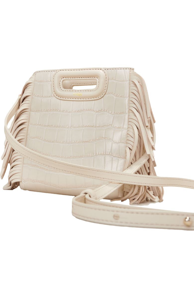 maje Mini embossed-leather M bag with chain, Alternate, color,