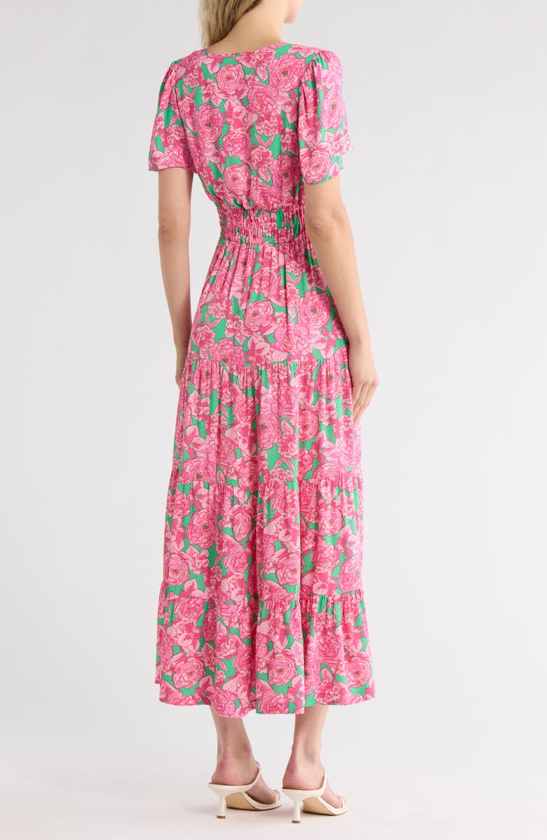 BY DESIGN Rio Short Sleeve Tiered Maxi Dress, Alternate, color, Roman Holiday