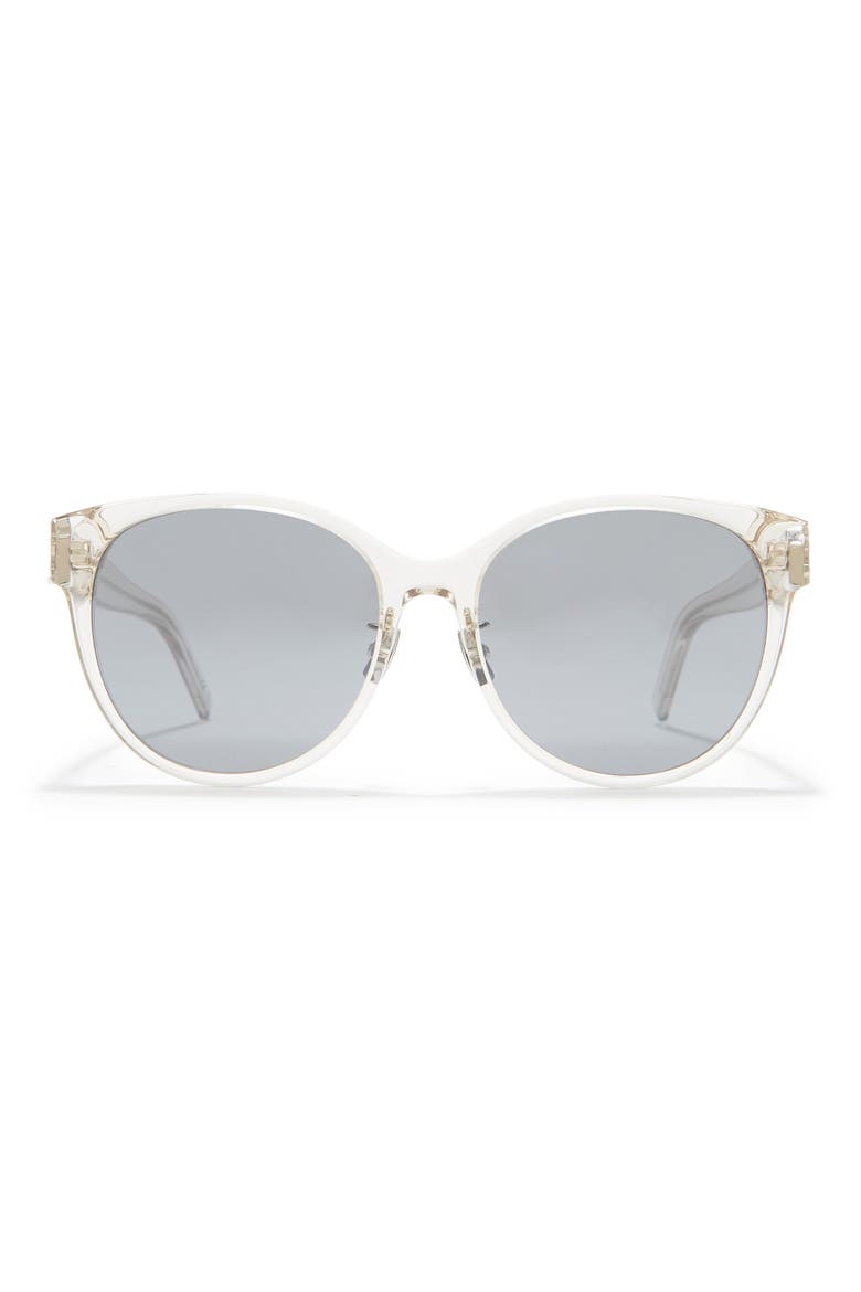 57mm Oval Sunglasses, Main, color, BEIGE BEIGE SILVER/MSL