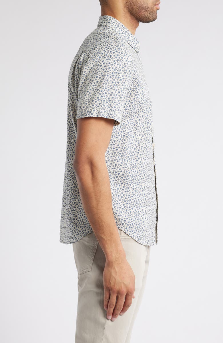 Rails Carson Floral Short Sleeve Stretch Linen Blend Button-Up Shirt, Alternate, color, 