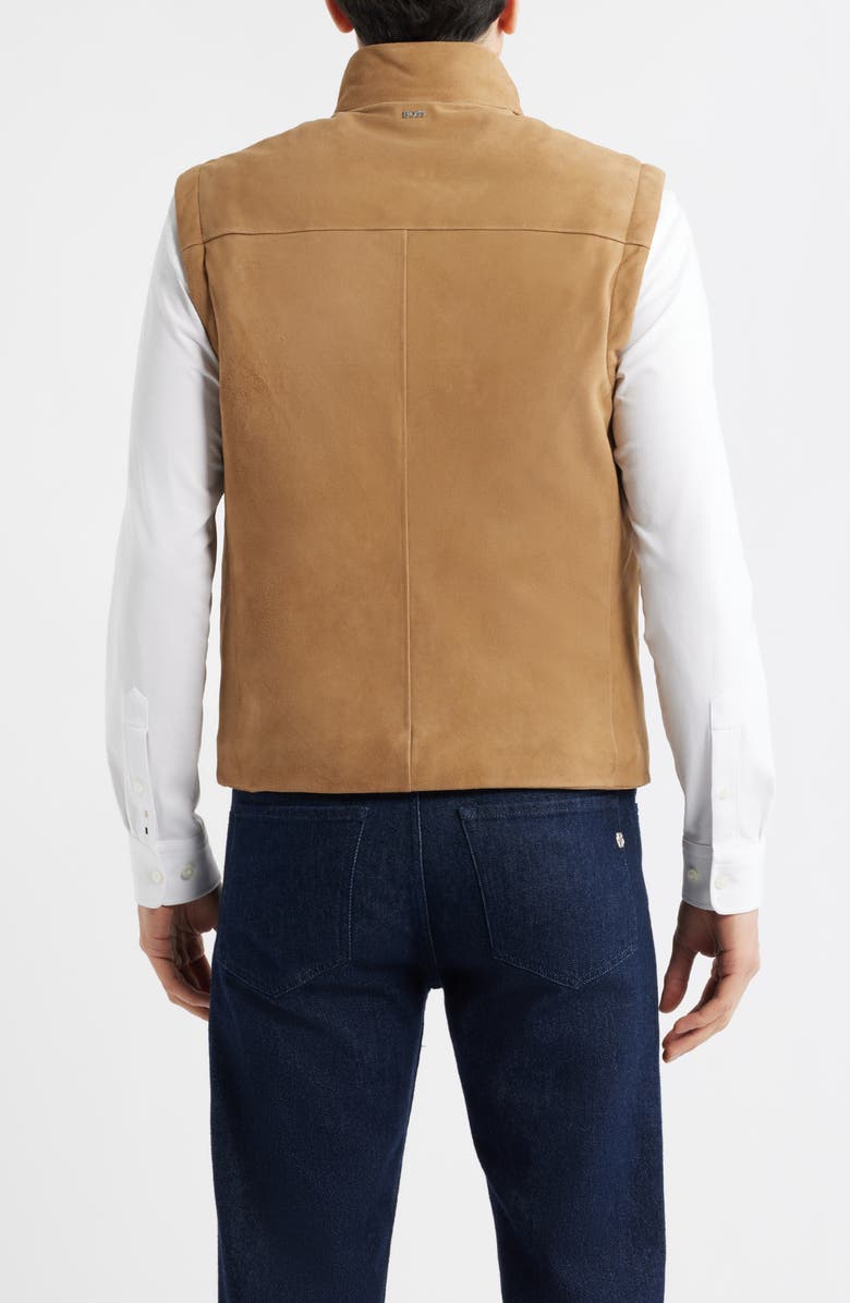 BOSS Marens Leather Vest, Alternate, color, Open Beige
