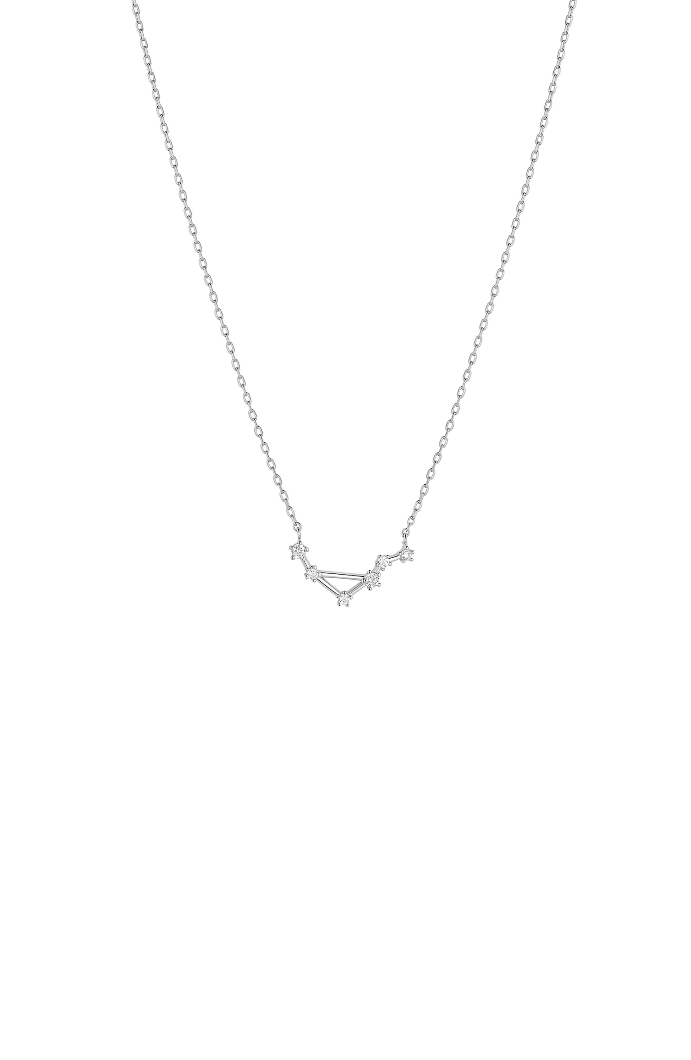 Bearfruit Jewelry 14k Gold Constellation Zodiac Necklace, 12 Zodiac Constellation Holiday Gift Idea In Silver