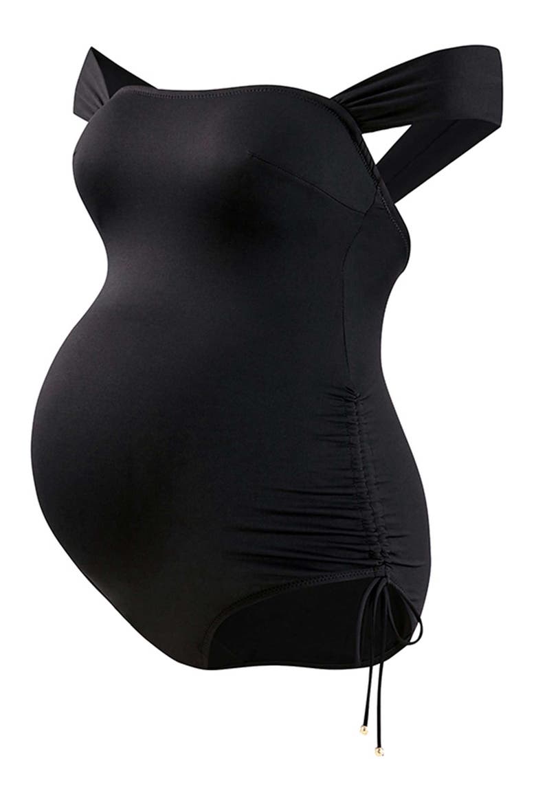Toscane maternity swimwear, Alternate, color, BLACK