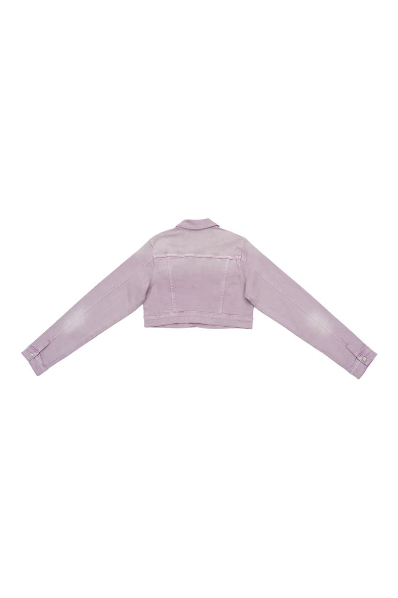 Flora Crop Denim Jacket, Alternate, color, PURPLE