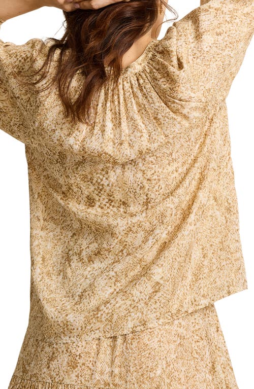 Tommy Bahama Playa Python Metallic Snakeskin Print Peasant Top In Travertine
