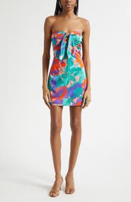 Ramy Brook Orion Dahlia Strapless Cocktail Minidress