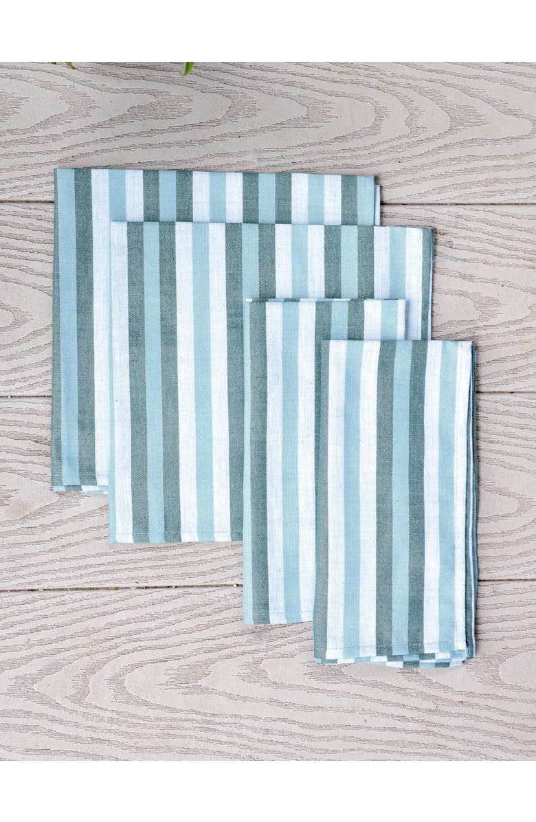 Passion Lilie Cloth Napkins - Set of 4, Alternate, color, Ocean Stripes