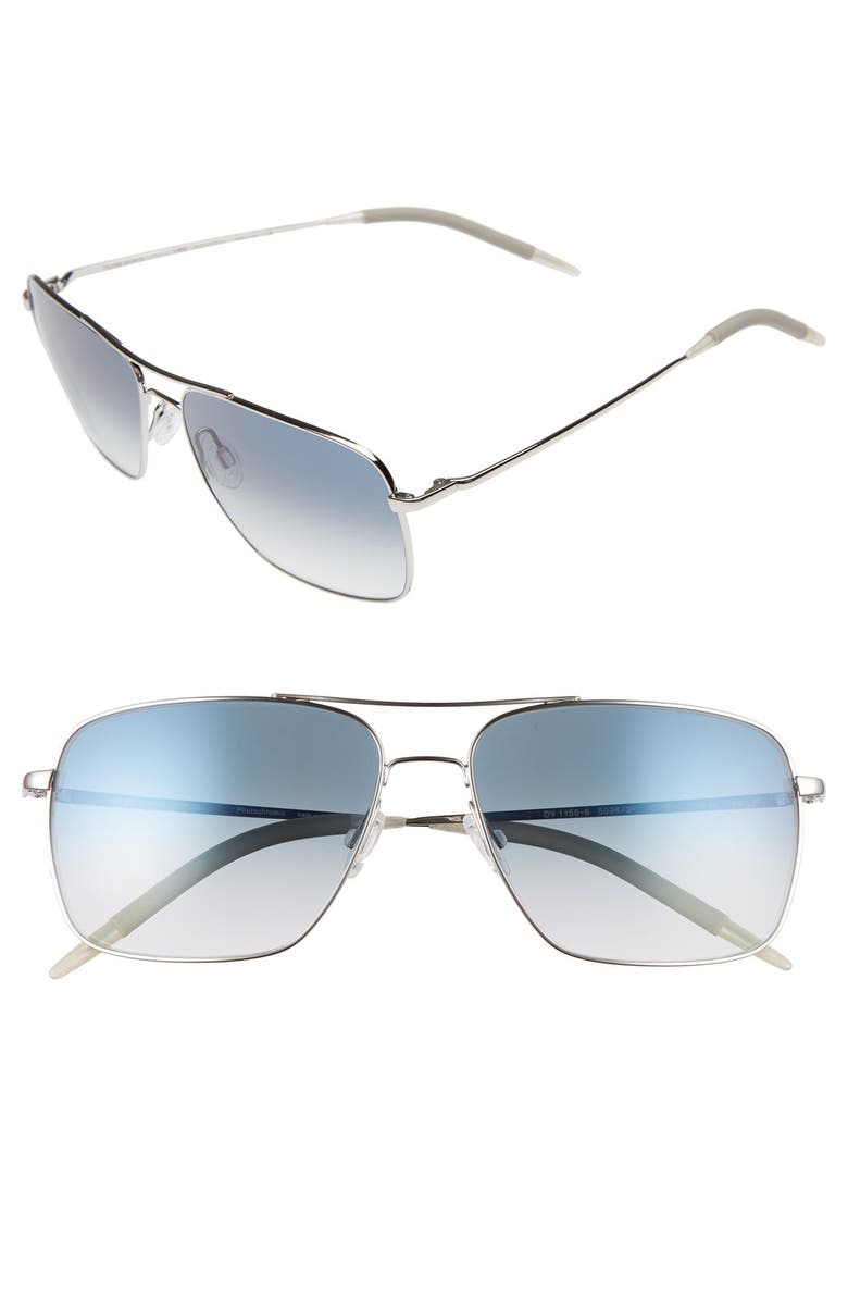 Oliver Peoples Clifton 58mm Aviator Sunglasses, Main, color, 
