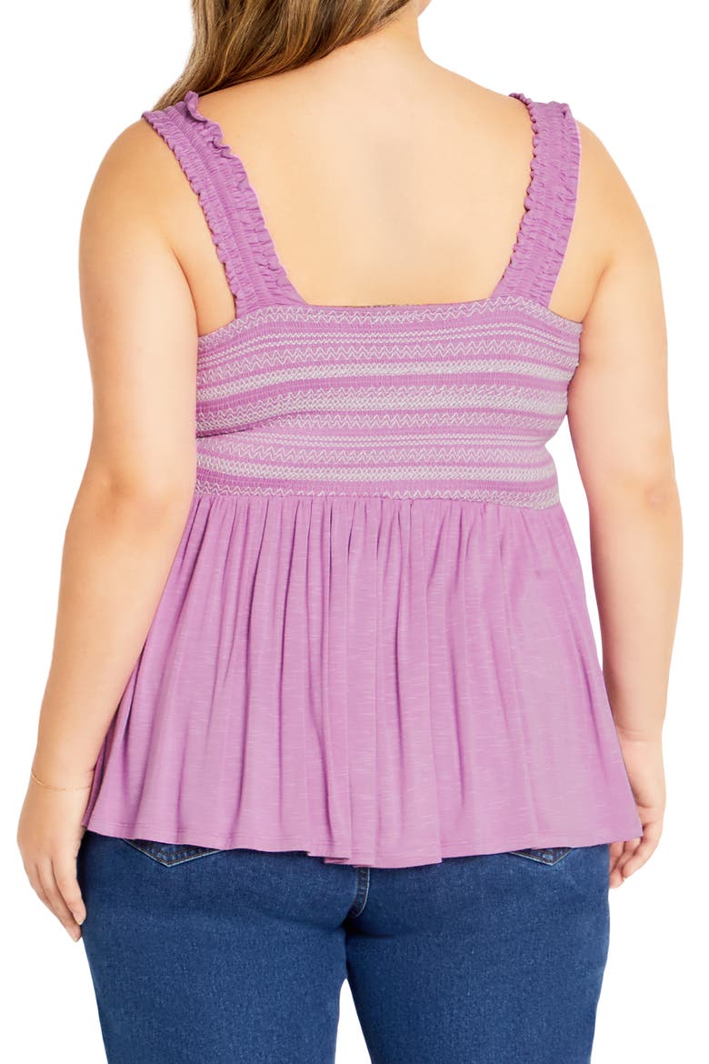 Danni Embroidered Peplum Tank, Alternate, color, VIOLET
