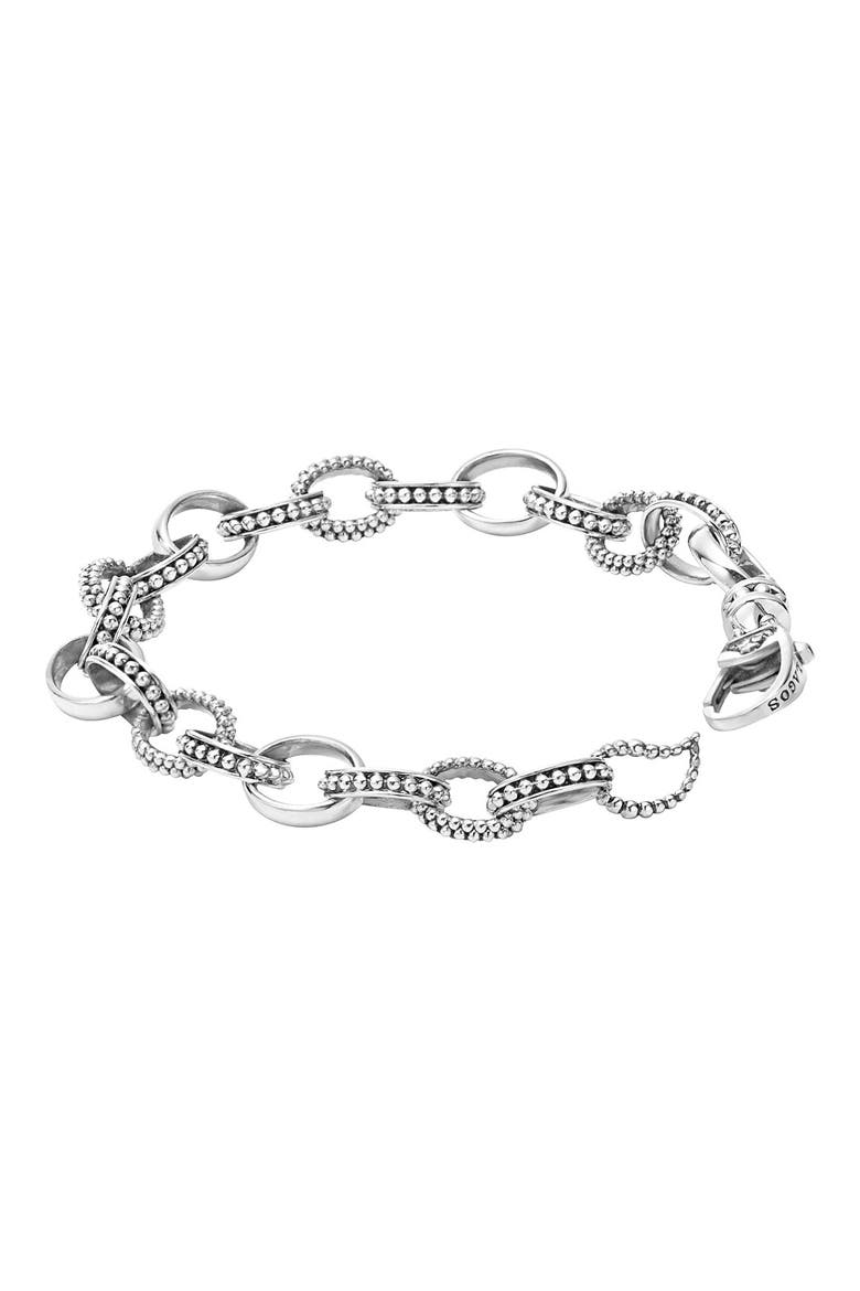 Link Caviar Chain Bracelet, Alternate, color, SILVER