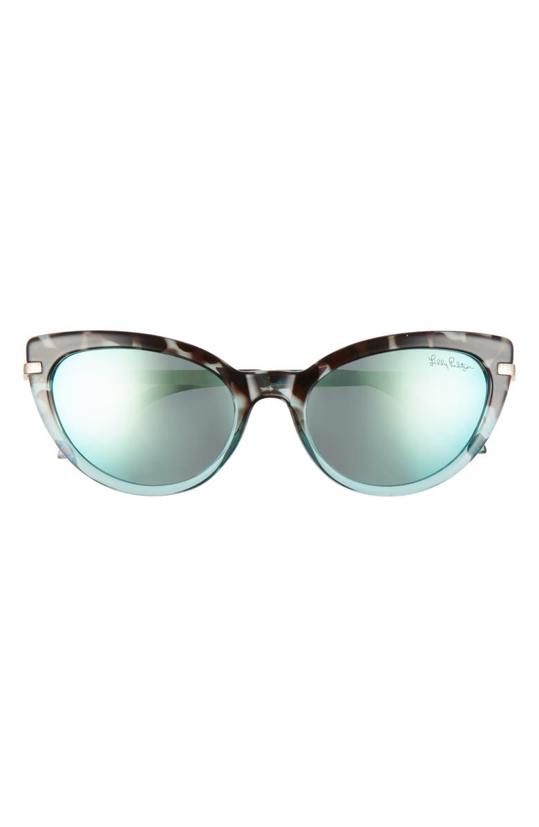 Lilly Pulitzer Halona Blue Mirrored Sunglasses Lilly Pulitzer® Halona 55mm Polarized Cat Eye Sunglasses  main image 2