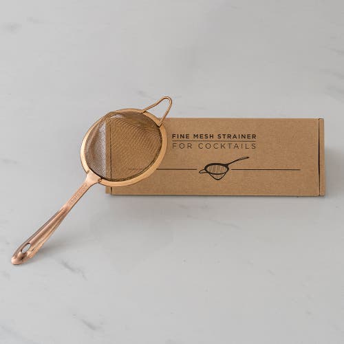 A Bar Above Antique Copper Fine Mesh Strainer In Antique Copper