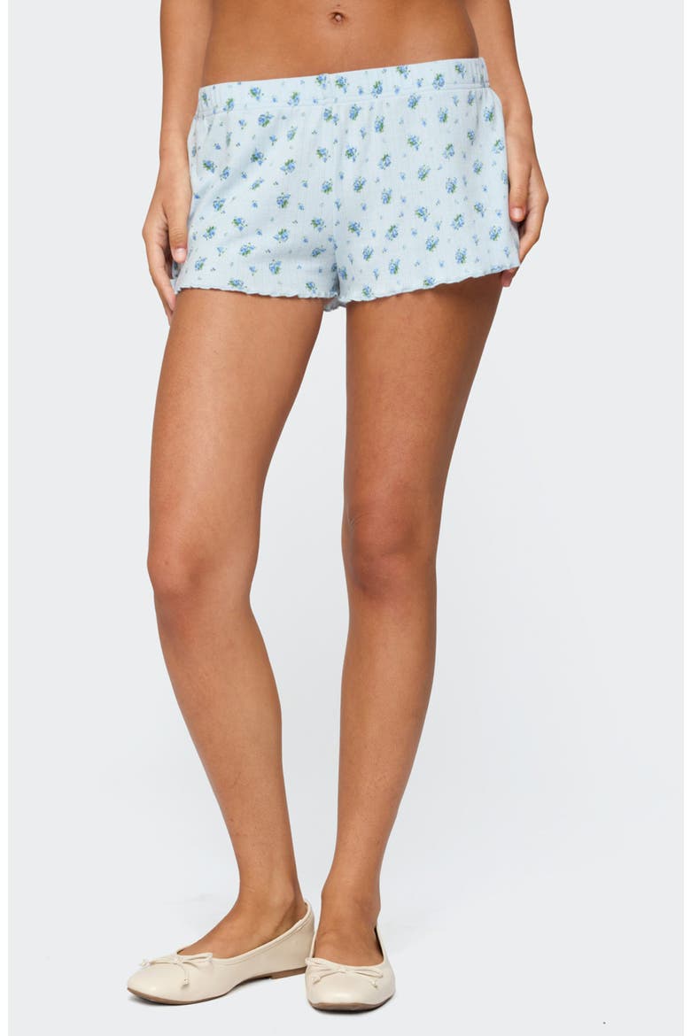 Floral Pointelle Microshorts, Main, color, LIGHT-BLUE