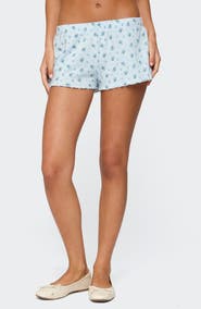 EDIKTED Floral Pointelle Microshorts