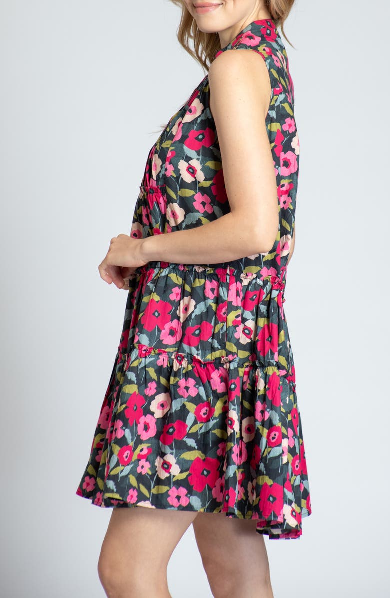 APNY Print Pintuck Sleeveless Babydoll Dress, Alternate, color, Red Multi