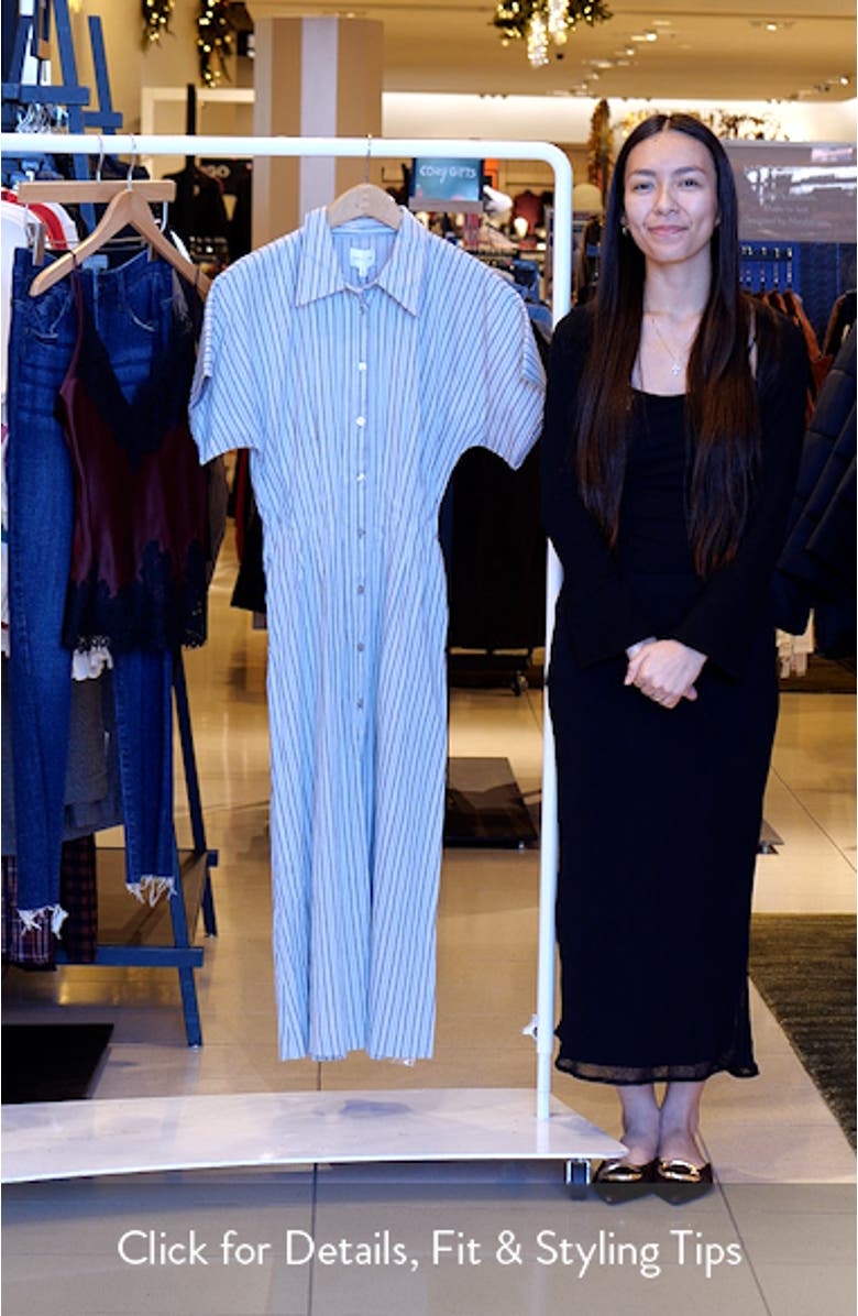 Audrey Stripe Cotton Blend Shirtdress, sales video thumbnail