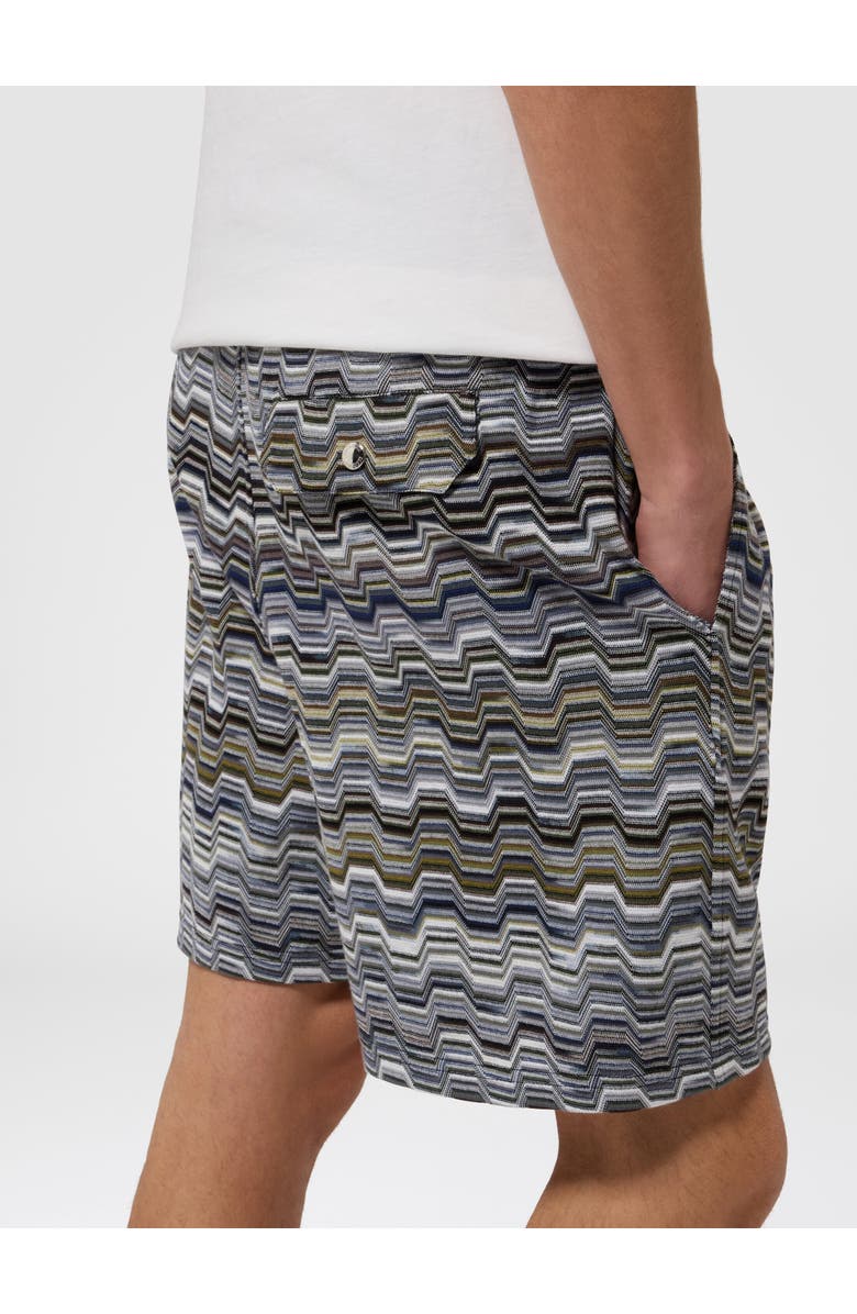 Missoni Cotton Shorts With Raschel Knit And Greek Motif, Alternate, color, Blue Multi