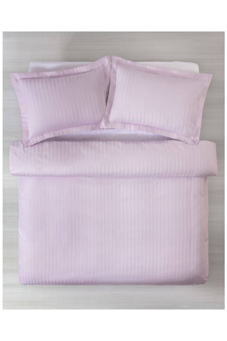 Sateen Stripe 3-Piece Duvet Set, Alternate, color, LILAC