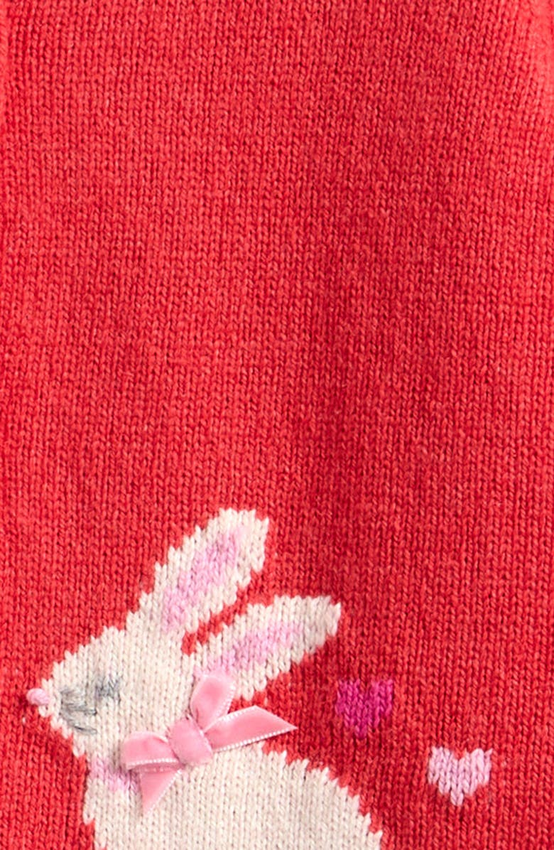 Mini Boden Kids' Intarsia Bunny Cotton Blend Cardigan, Alternate, color, 