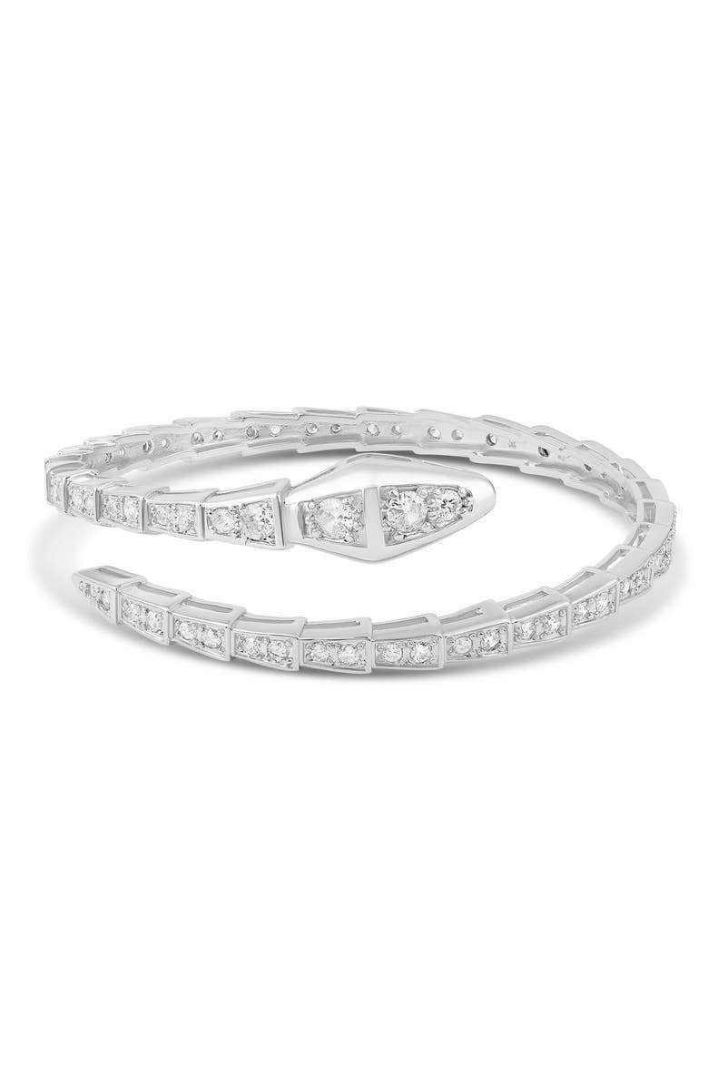 SHYMI Pavé Snake Bypass Bracelet, Main, color, Silver