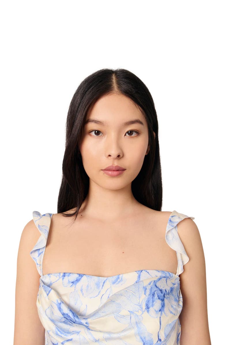 maje Mini patterned knit dress, Alternate, color, 