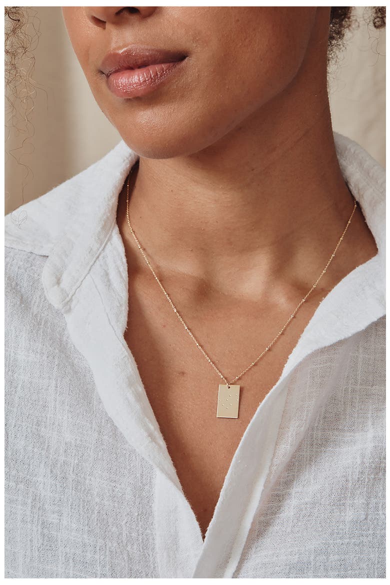 Zodiac Constellation Pendant Necklace, Alternate, color, GOLD - AQUARIUS