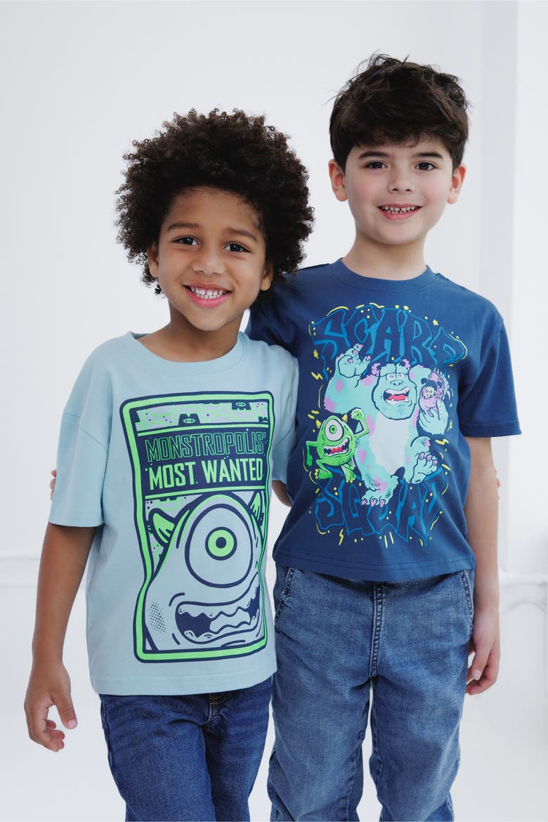 Monsters Inc. 2-Pack Short Sleeve Graphic T-Shirts, Alternate, color, Blue Mike and Sulley