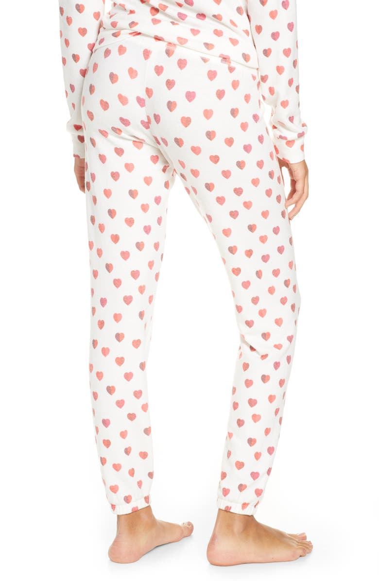 PJ Salvage Heart Print Jogger Pajama Pants, Alternate, color,