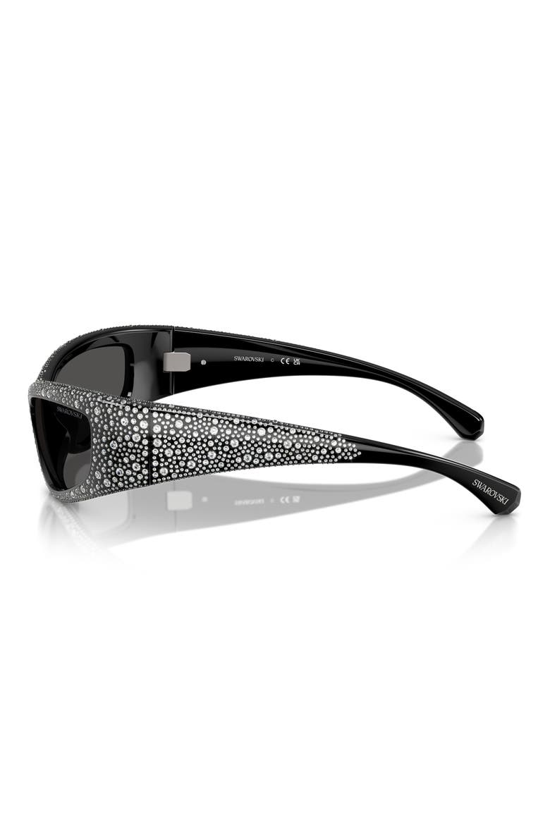 60mm Irregular Sunglasses, Alternate, color, BLACK